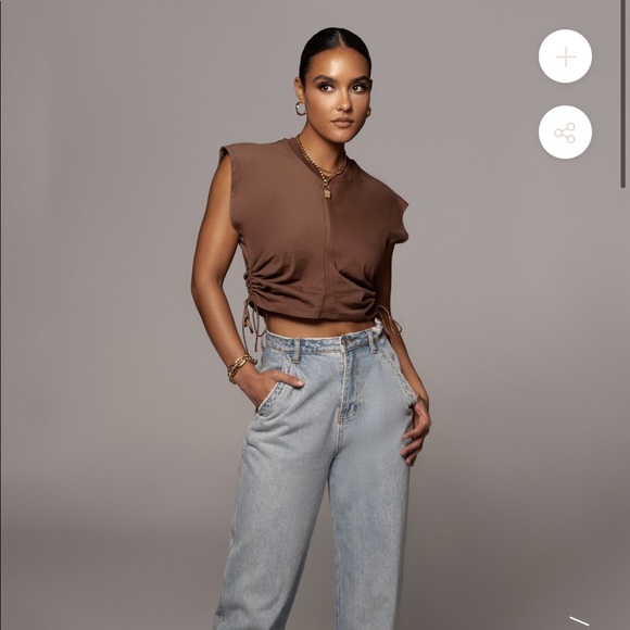 JLUXLABEL BROWN MOCHA TOP - Picture 3 of 8